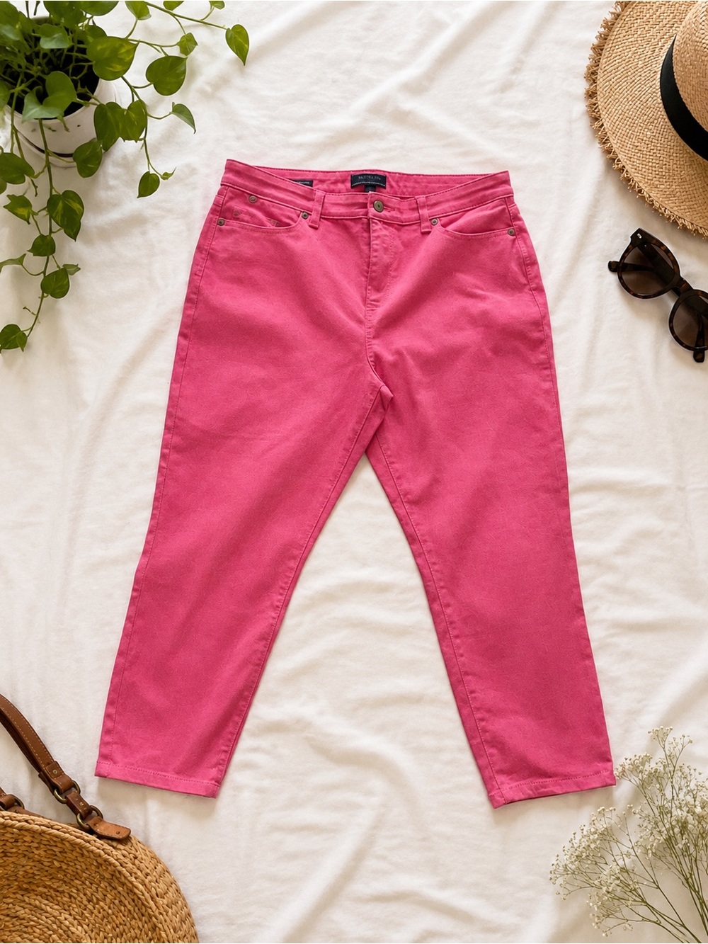 🛍️ Talbots Coral Pink Straight Leg Crop Jeans Women’s Ankle Pants Sz 16 petite🛍️